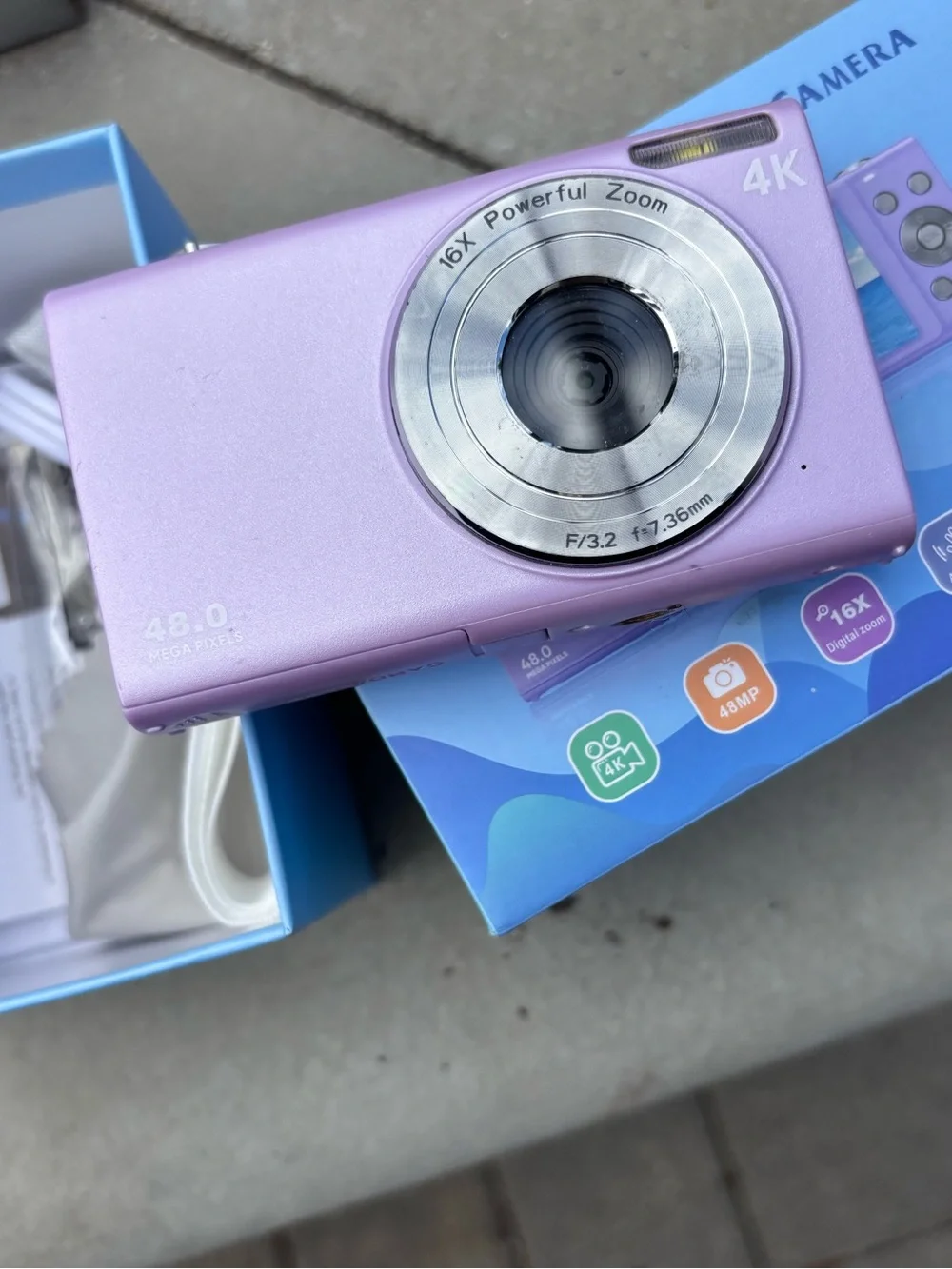 Compact 48mp Digital Camera - purple - anteam from amazon